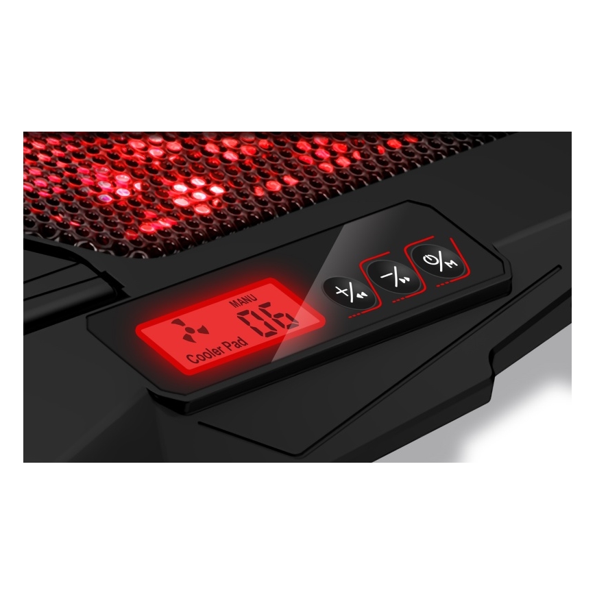 CONNECT IT CCP-2200-RD - Podkładka chłodząca do laptopa 4x went. 2xUSB czarna/czerwona