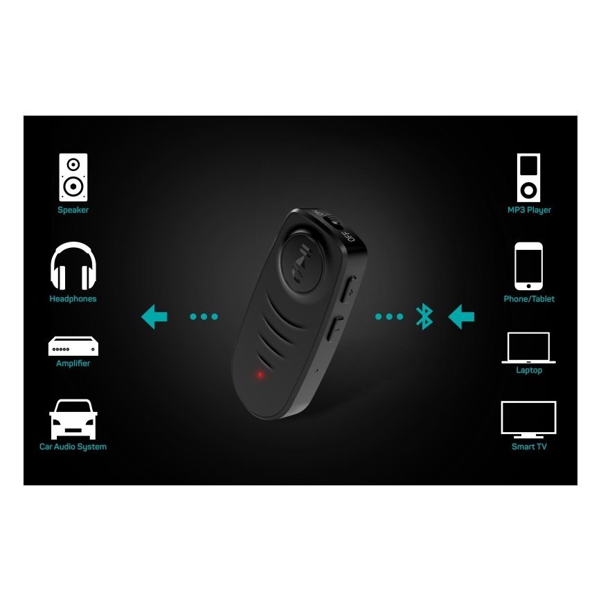 CONNECT IT CFF-4050-BK - Bluetooth audio odbiornik AUX 110 mAh