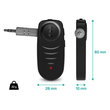 CONNECT IT CFF-4050-BK - Bluetooth audio odbiornik AUX 110 mAh
