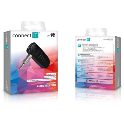 CONNECT IT CFF-4050-BK - Bluetooth audio odbiornik AUX 110 mAh