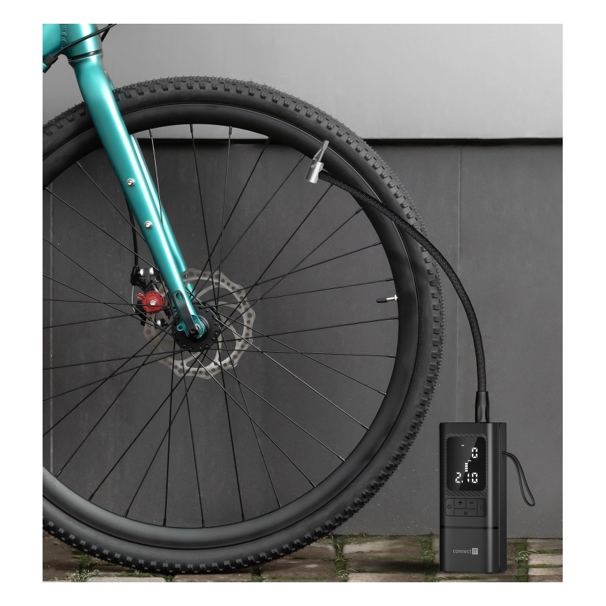 CONNECT IT CFF-4500-BK - Cyfrowy kieszonkowy kompresor AirFlow 80W/6000 mAh czarny