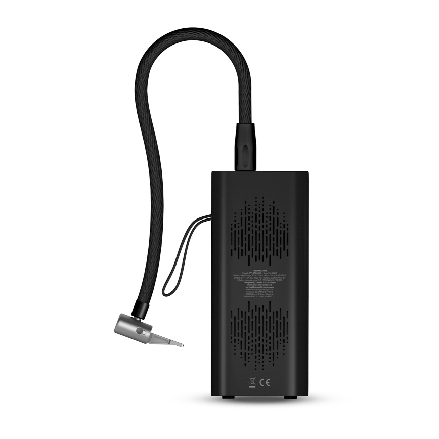 CONNECT IT CFF-4500-BK - Cyfrowy kieszonkowy kompresor AirFlow 80W/6000 mAh czarny