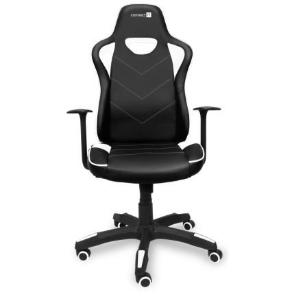 CONNECT IT CGC-0700-WH - Fotel gamingowy LeMans Pro czarno-biały