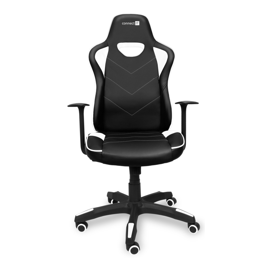 CONNECT IT CGC-0700-WH - Fotel gamingowy LeMans Pro czarno-biały