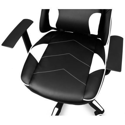 CONNECT IT CGC-0700-WH - Fotel gamingowy LeMans Pro czarno-biały