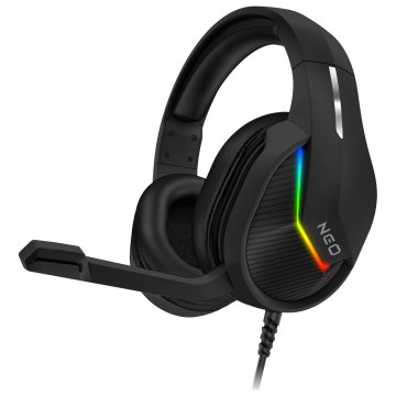 CONNECT IT CHP-3595-BK - LED RGB Przewodowe słuchawki do gier z mikrofonem czarny
