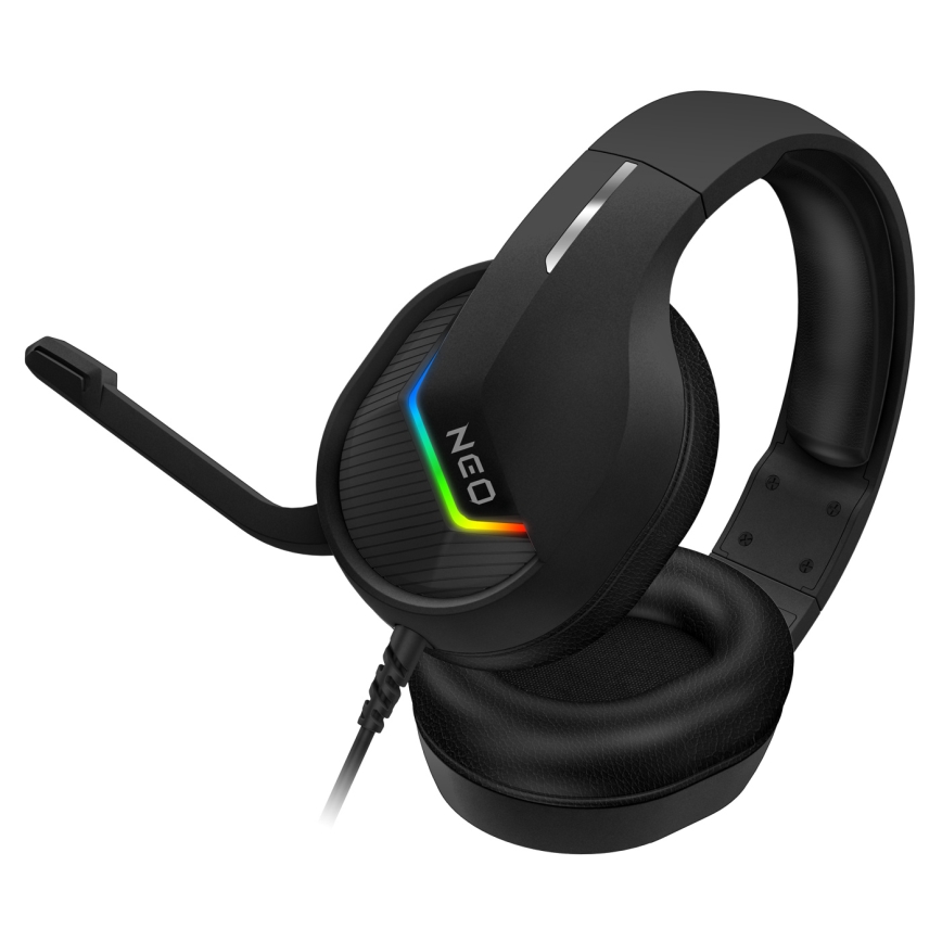 CONNECT IT CHP-3595-BK - LED RGB Przewodowe słuchawki do gier z mikrofonem czarny