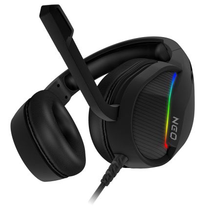 CONNECT IT CHP-3595-BK - LED RGB Przewodowe słuchawki do gier z mikrofonem czarny