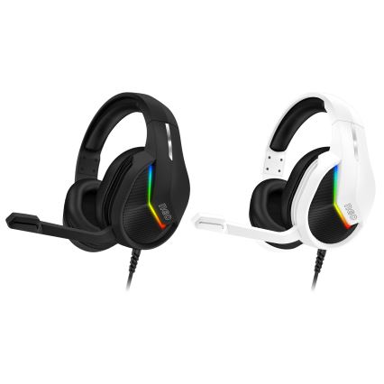 CONNECT IT CHP-3595-BK - LED RGB Przewodowe słuchawki do gier z mikrofonem czarny