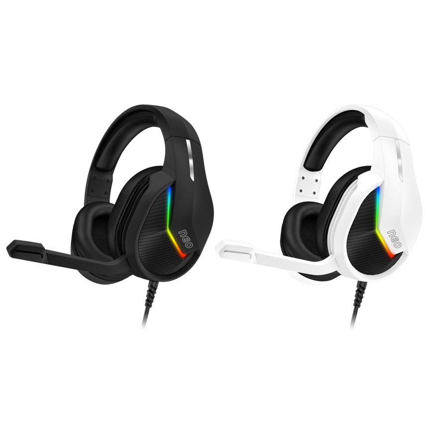 CONNECT IT CHP-3595-BK - LED RGB Przewodowe słuchawki do gier z mikrofonem czarny