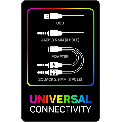 CONNECT IT CHP-3595-BK - LED RGB Przewodowe słuchawki do gier z mikrofonem czarny