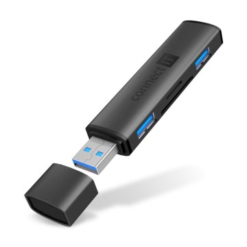 CONNECT IT CHU-4060-AN - USB-A hub z czytnikiem kart pamięci 4w1