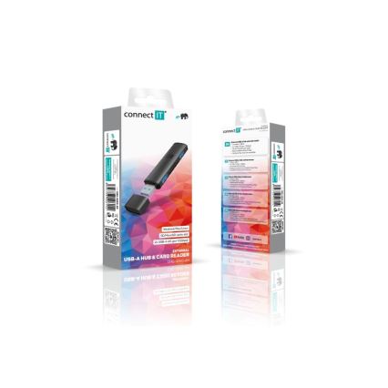 CONNECT IT CHU-4060-AN - USB-A hub z czytnikiem kart pamięci 4w1