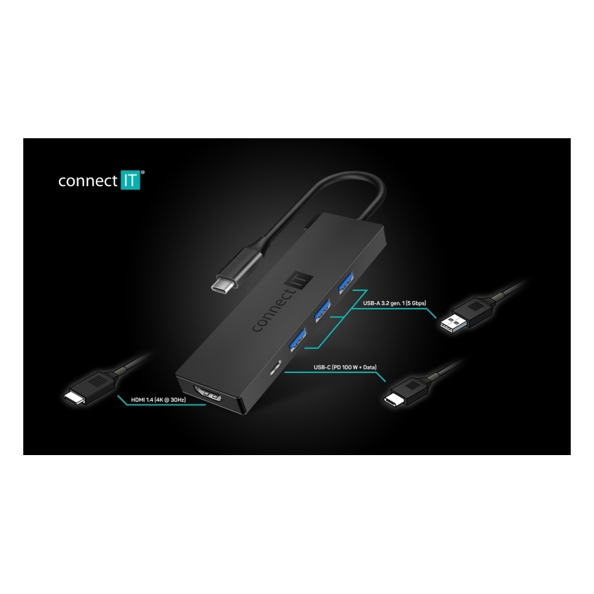 CONNECT IT CHU-8010-AN - USB-C hub 5w1