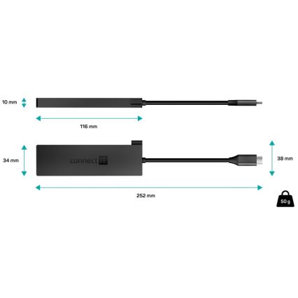 CONNECT IT CHU-8010-AN - USB-C hub 5w1
