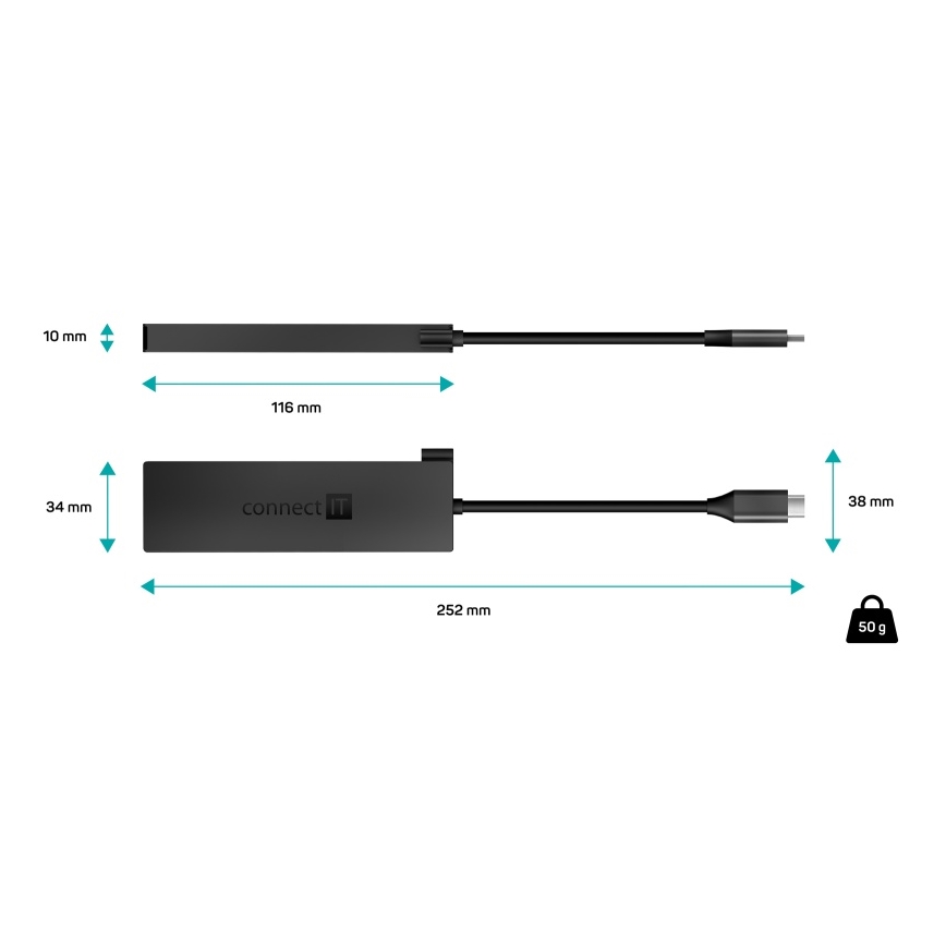 CONNECT IT CHU-8010-AN - USB-C hub 5w1