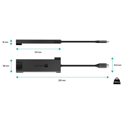 CONNECT IT CHU-8020-AN - USB-C hub 5w1
