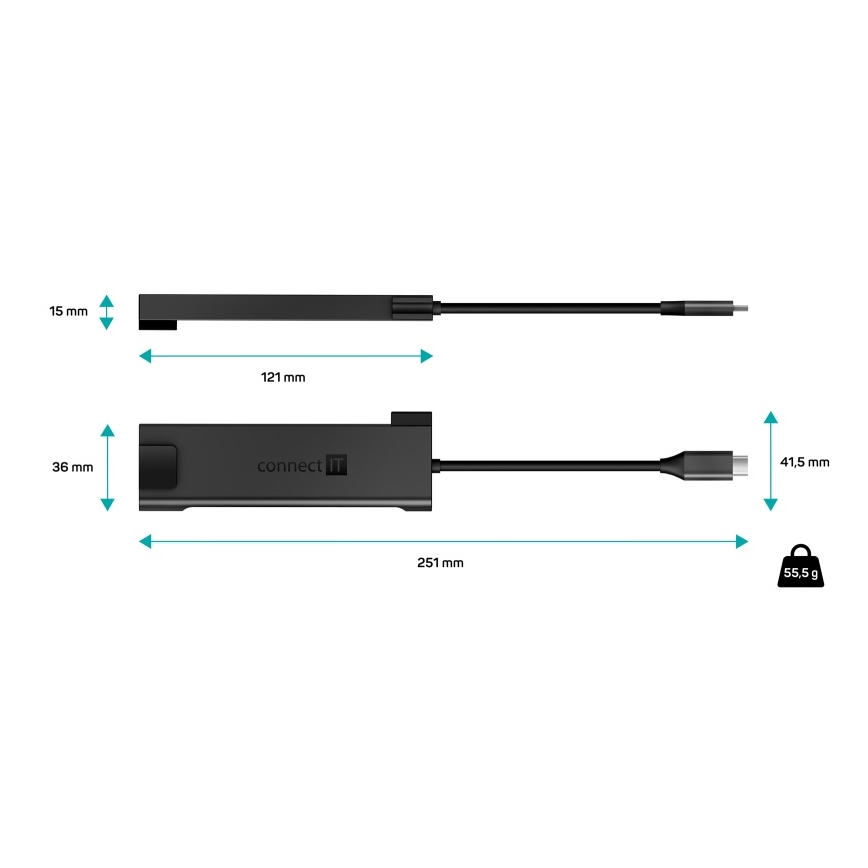 CONNECT IT CHU-8020-AN - USB-C hub 5w1
