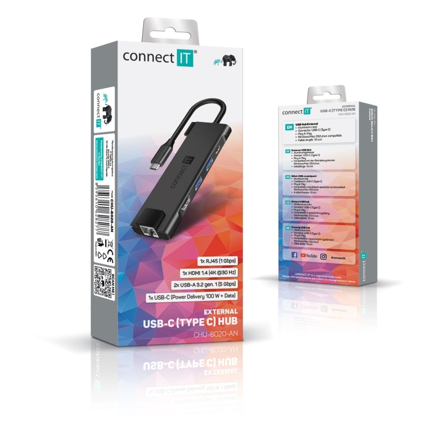 CONNECT IT CHU-8020-AN - USB-C hub 5w1