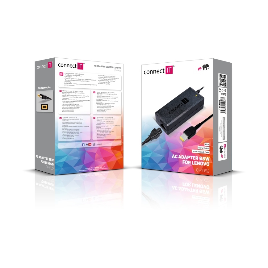CONNECT IT CI-1062 - Adapter zasilający do Lenovo laptops 65W