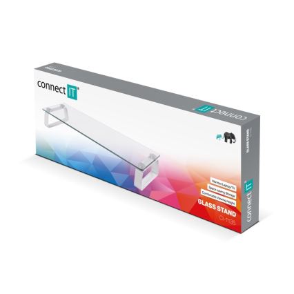 CONNECT IT CI-1135 - Wielofunkcyjna szklana podstawa przezroczysta/biała
