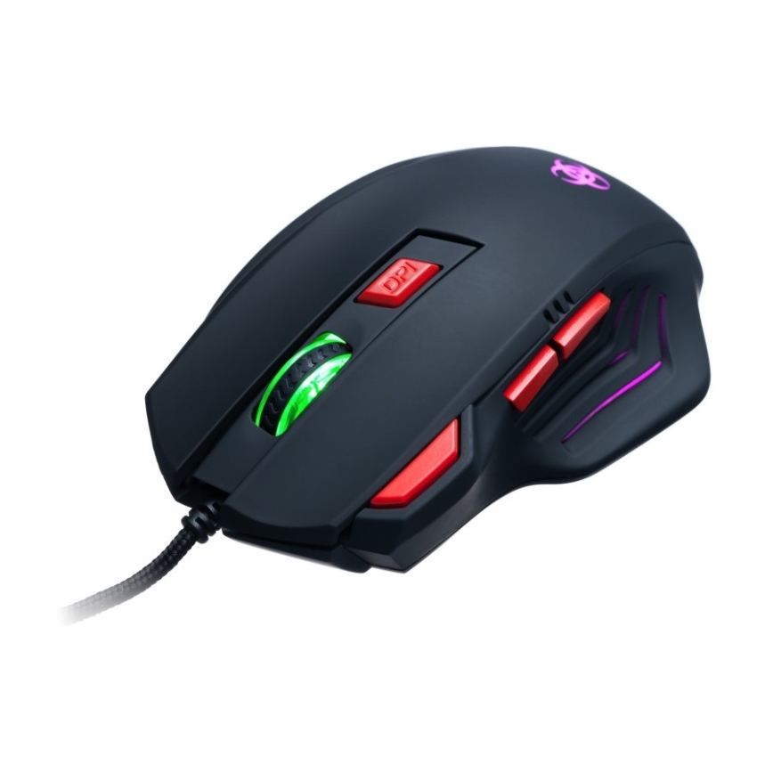 CONNECT IT CI-191 - LED Przewodowa mysz gamingowa 800/1600/2400/3200 DPI czarna