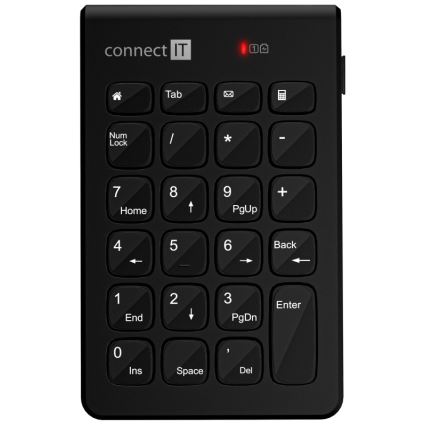 CONNECT IT CKB-0062-BK - Bezprzewodowa klawiatura numeryczna 1xAAA czarny