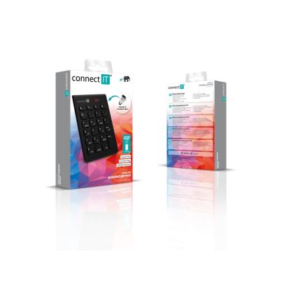 CONNECT IT CKB-0062-BK - Bezprzewodowa klawiatura numeryczna 1xAAA czarny