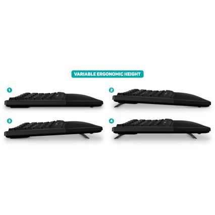 CONNECT IT CKB-2800-CS - Ergonomiczna klawiatura bezprzewodowa z lokalizacją CZ/SK czarny