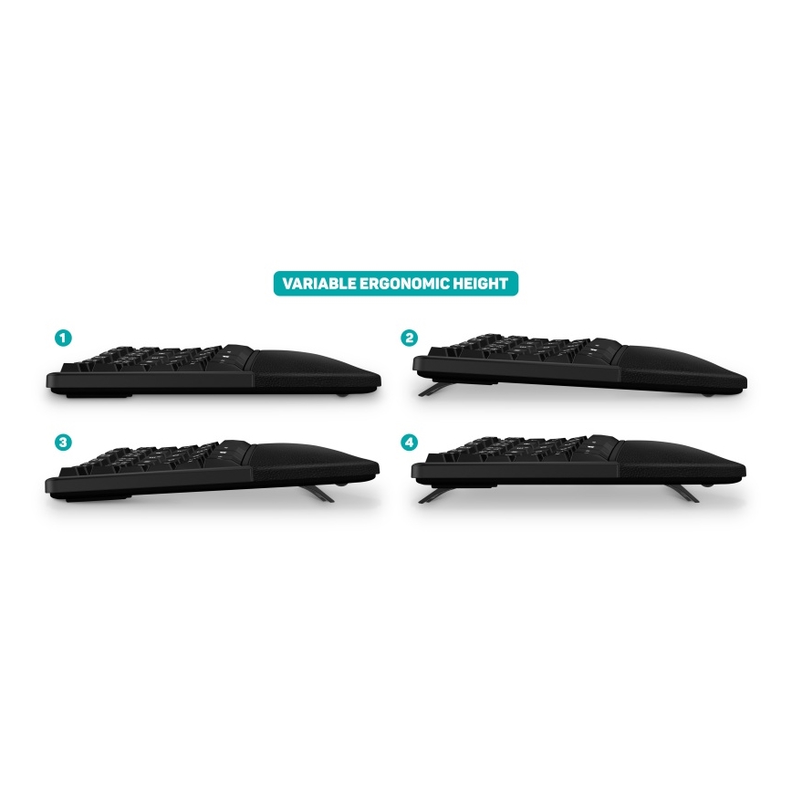 CONNECT IT CKB-2800-CS - Ergonomiczna klawiatura bezprzewodowa z lokalizacją CZ/SK czarny