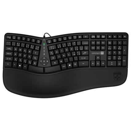 CONNECT IT CKB-2800-CS - Ergonomiczna klawiatura bezprzewodowa z lokalizacją CZ/SK czarny