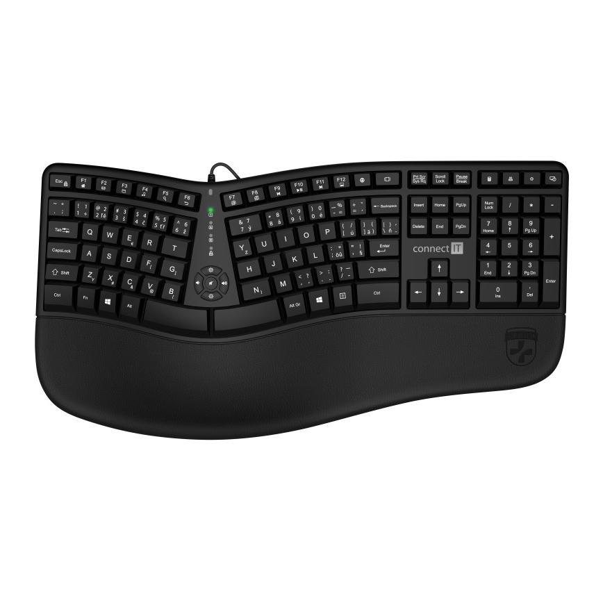 CONNECT IT CKB-2800-CS - Ergonomiczna klawiatura bezprzewodowa z lokalizacją CZ/SK czarny