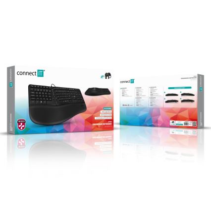 CONNECT IT CKB-2800-CS - Ergonomiczna klawiatura bezprzewodowa z lokalizacją CZ/SK czarny