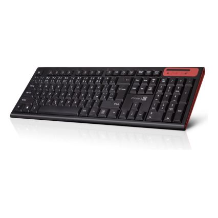 CONNECT IT CKB-3000-CS - Bezprzewodowa klawiatura multimedialna z lokalizacją CZ/SK 2xAAA czarny