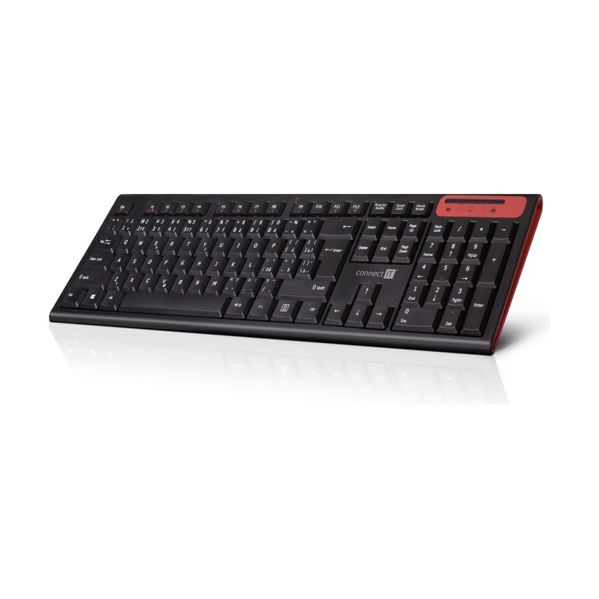 CONNECT IT CKB-3000-CS - Bezprzewodowa klawiatura multimedialna z lokalizacją CZ/SK 2xAAA czarny
