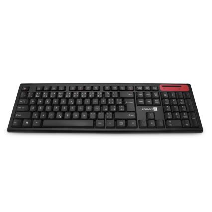CONNECT IT CKB-3000-CS - Bezprzewodowa klawiatura multimedialna z lokalizacją CZ/SK 2xAAA czarny