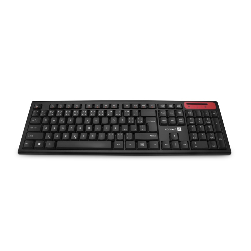 CONNECT IT CKB-3000-CS - Bezprzewodowa klawiatura multimedialna z lokalizacją CZ/SK 2xAAA czarny