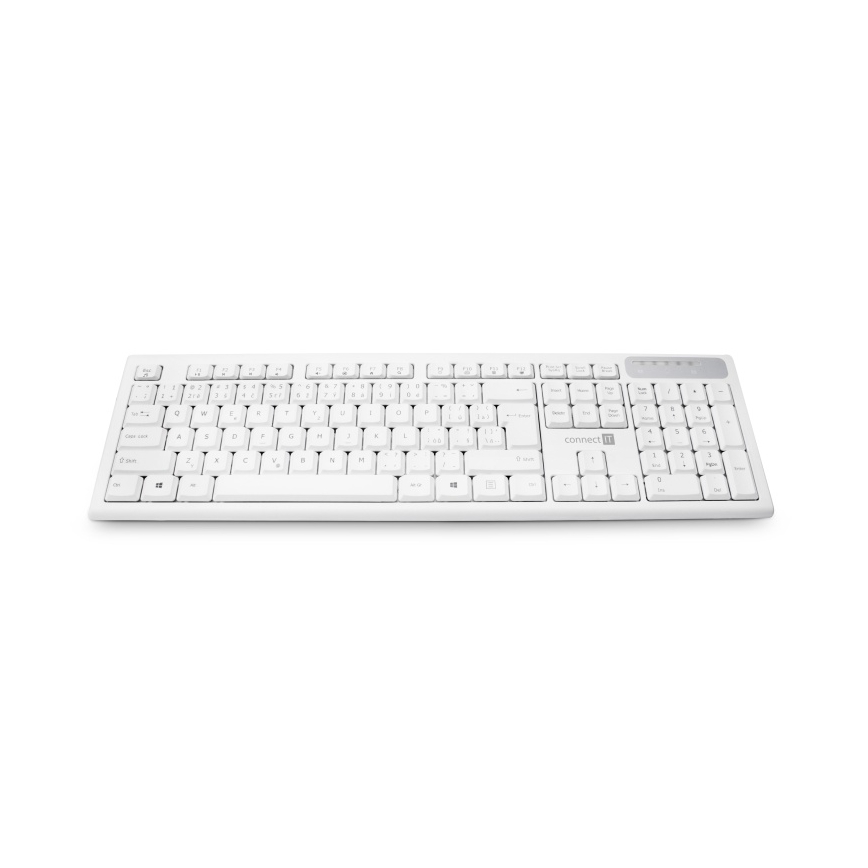 CONNECT IT CKB-3010-CS - Bezprzewodowa klawiatura multimedialna z lokalizacją CZ/SK 2xAAA biały