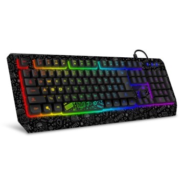 CONNECT IT CKB-3530-DD - LED RGB Przewodowa klawiatura do gier z lokalizacją CZ/SK czarny