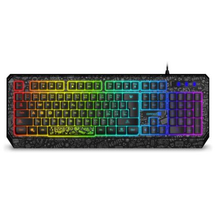 CONNECT IT CKB-3530-DD - LED RGB Przewodowa klawiatura do gier z lokalizacją CZ/SK czarny