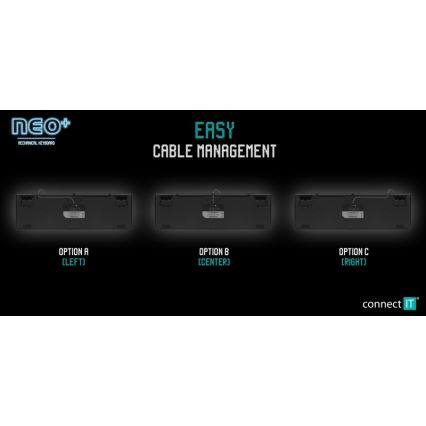 CONNECT IT CKB-3591-CS - LED RGB Przewodowa klawiatura do gier z lokalizacją CZ/SK czarny + czerwony ramka