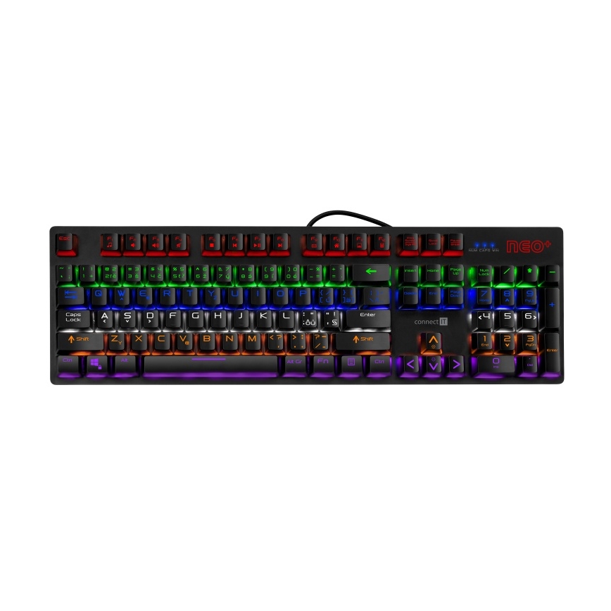 CONNECT IT CKB-3591-CS - LED RGB Przewodowa klawiatura do gier z lokalizacją CZ/SK czarny + czerwony ramka