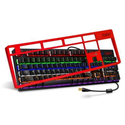 CONNECT IT CKB-3591-CS - LED RGB Przewodowa klawiatura do gier z lokalizacją CZ/SK czarny + czerwony ramka