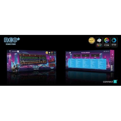 CONNECT IT CKB-3591-CS - LED RGB Przewodowa klawiatura do gier z lokalizacją CZ/SK czarny + czerwony ramka