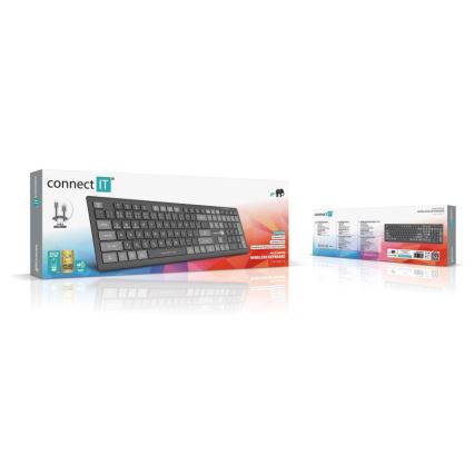 CONNECT IT CKB-5060-CS - Niskoprofilowa cicha klawiatura z lokalizacją CZ/SK 350 mAh