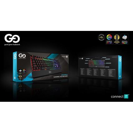 CONNECT IT CKB-7050-CS - LED RGB Przewodowa klawiatura do gier z lokalizacją CZ/SK czarny