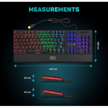 CONNECT IT CKB-7050-CS - LED RGB Przewodowa klawiatura do gier z lokalizacją CZ/SK czarny