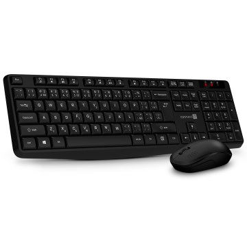 CONNECT IT CKM-4500-CS - Bezprzewodowa klawiatura i mysz 1000 DPI z lokalizacją CZ/SK 1xAAA + 1xAA czarny
