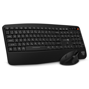 CONNECT IT CKM-6010-CS - Ergonomiczna klawiatura bezprzewodowa i mysz 800/1200/1600/2400 DPI z lokalizacją CZ/SK 1xAA + 2xAAA czarny