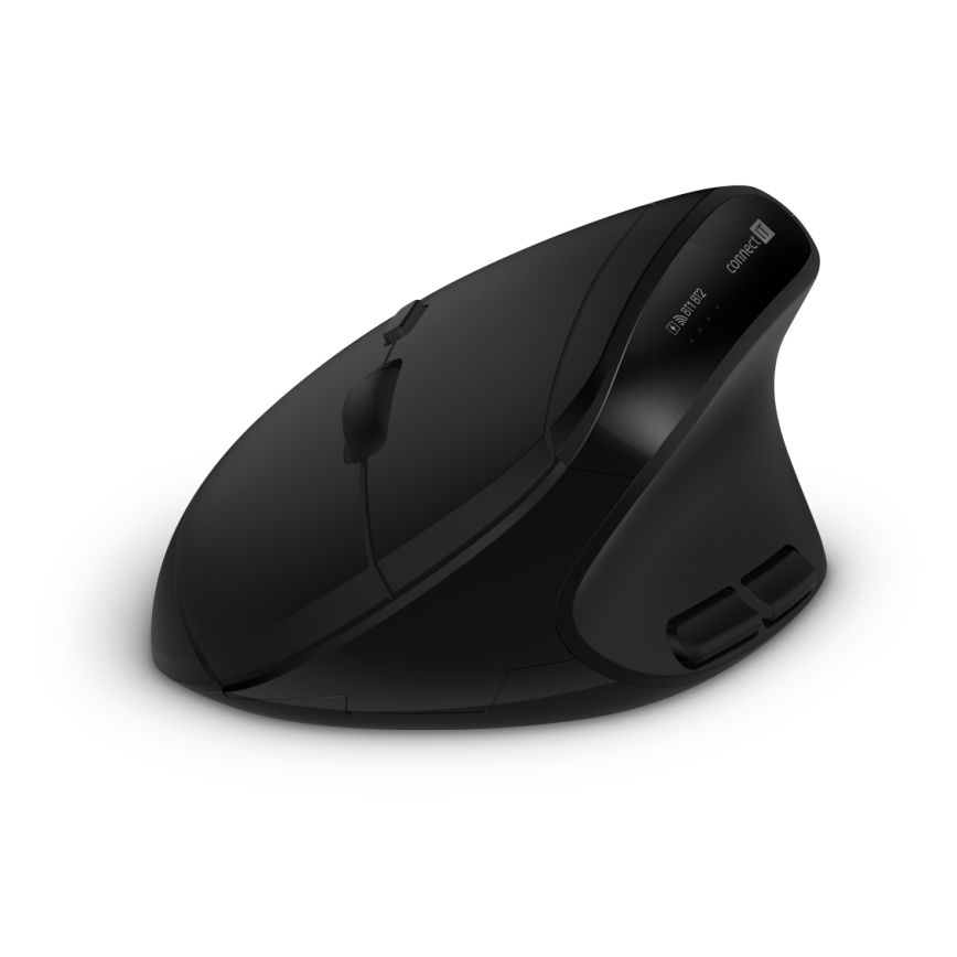 CONNECT IT CKM-6010-CS - Ergonomiczna klawiatura bezprzewodowa i mysz 800/1200/1600/2400 DPI z lokalizacją CZ/SK 1xAA + 2xAAA czarny